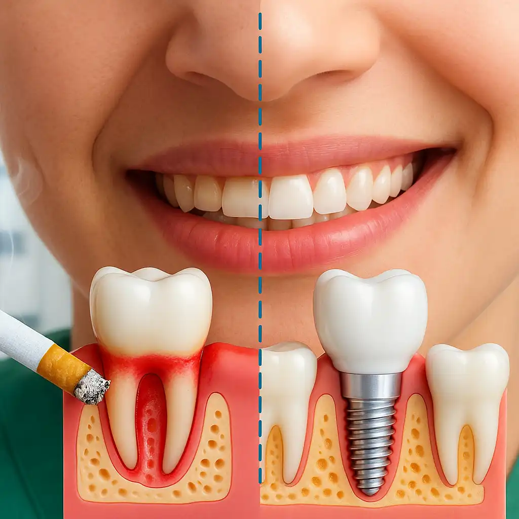 Effects of smoking on dental implants